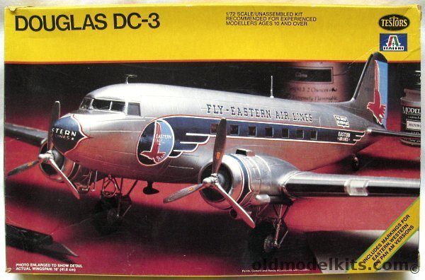 Testors 1/72 Douglas DC-3 - Eastern / Western / Pan Am Airlines, 879 plastic model kit